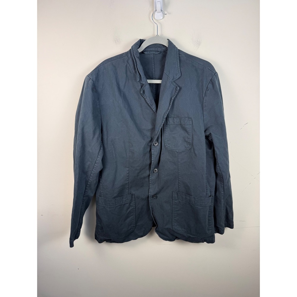 Taylor Stitch Foundation Sportcoat Mens XL 44 Blue Charcoal Cotton Twill Blazer